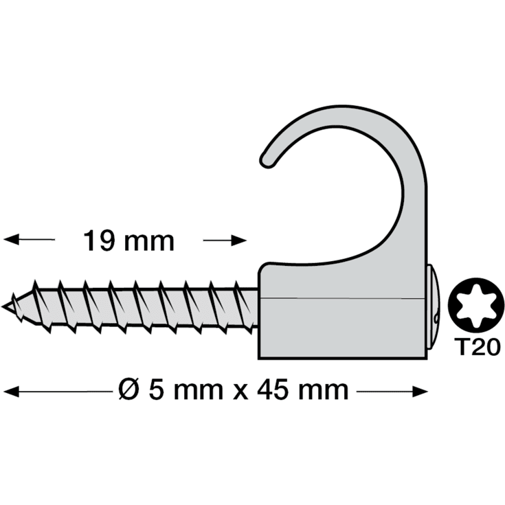 500 stk Skrue Clips SC-C4 22-26 Torx20 grå (50)