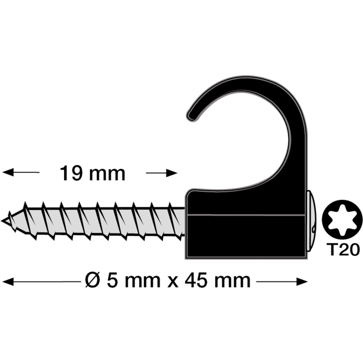 Skrue Clips SC-C4 22-26 Torx20 sort (50)