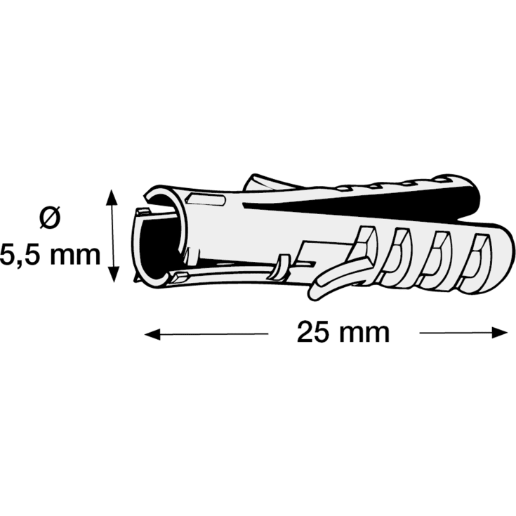 100 st Tillex Flex-plugg, Ø5x25 mm