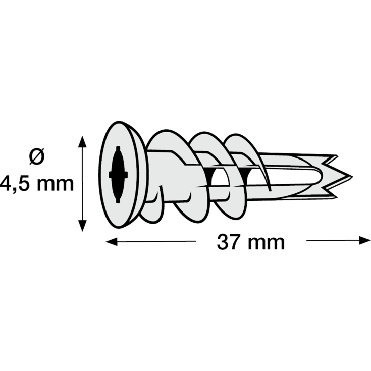 50 st Pluggar Borr DP-6 37 mm zink (50)