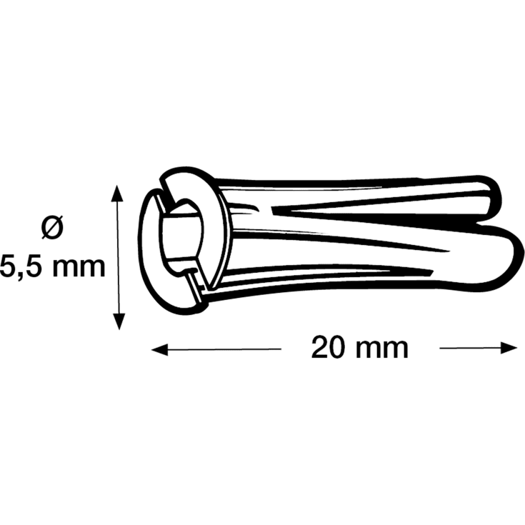 1000 stk Tillex KP rawlplug, Ø5,5x20 mm, hvid