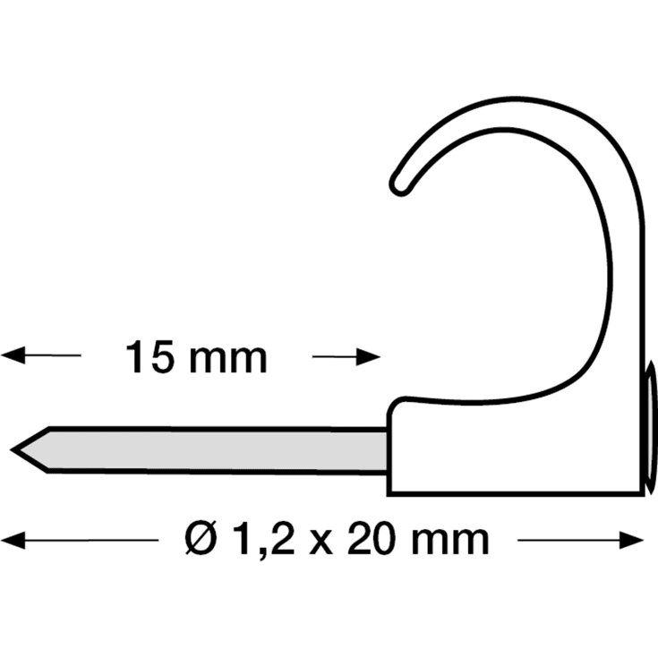 1000 stk CLIPS 3X5/20MM-100 HVID