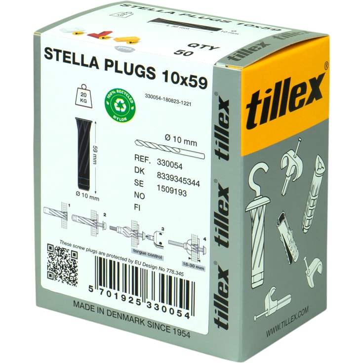 500 stk Plugs stella uden skrue sort