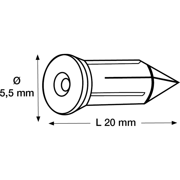 100 stk Sømplugs 5,5x20 mm hvid (100)