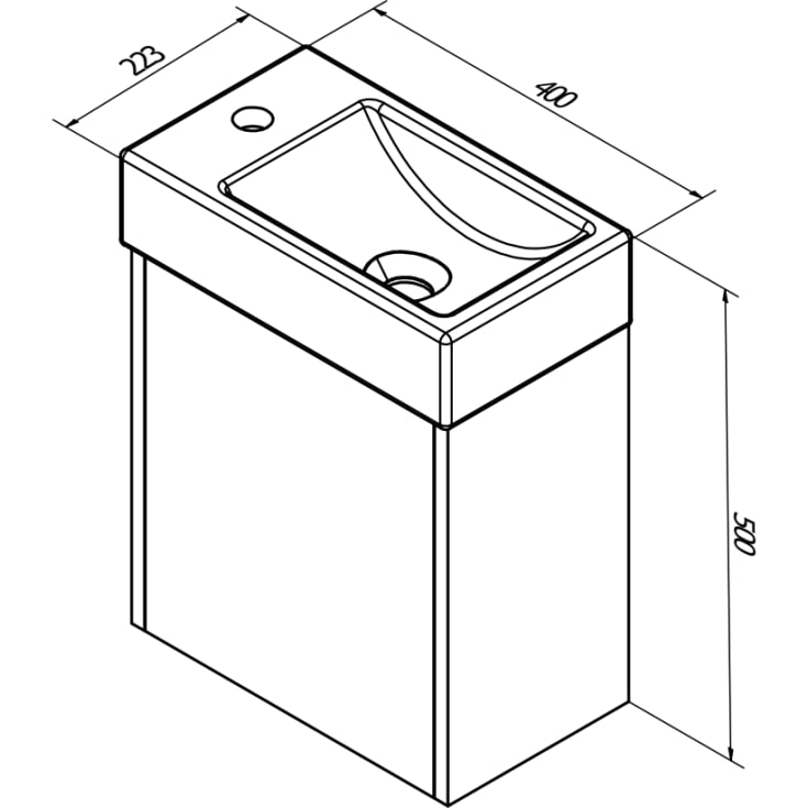 Sanibell Proline underskab, 40x23 cm, rĂ¥ eg