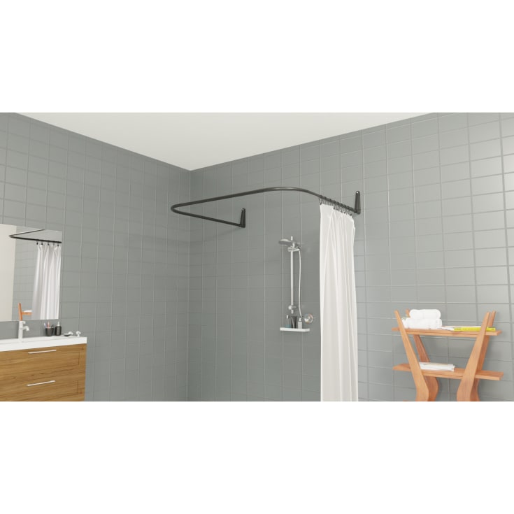 Van Der P Erica 2000 badeforhængsstang, 85x95x85 cm, sort