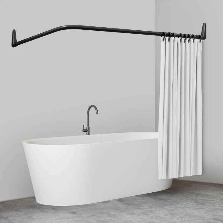 Van Der P Erica2000 badeforhængsstang, 70x160 cm, sort