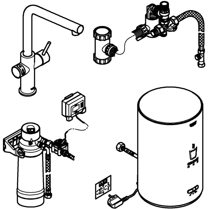 Grohe Red Duo M køkkenarmatur, kogende vand, stål