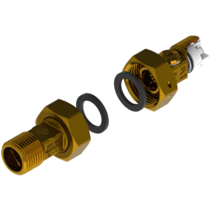 Vandmålerforskruning Sæt Ecobrass 3/4" Nippel. M/ Kontraventil