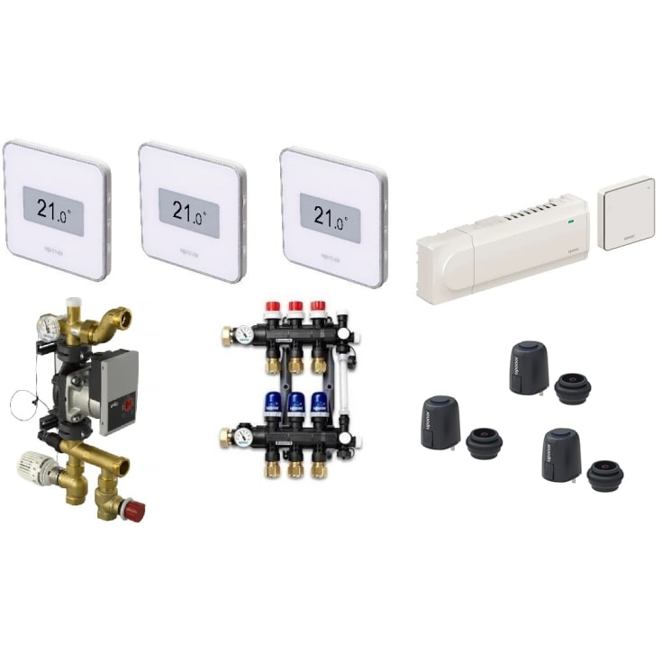 Uponor Smatrix Wave golvvärmestyrning, trådlös, 7 slingor