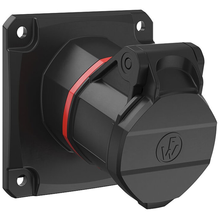 CEE Indbygning vægudtag NEO 16A 4P skrå 86x86 med fjederklemme