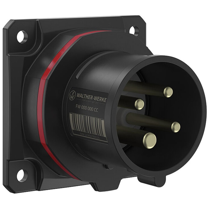 CEE Indbygning vægindtag NEO 16A 4P lige 75x75 m/fjederklemme