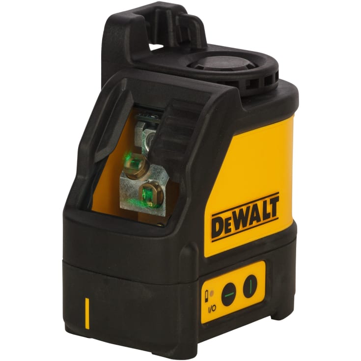 DeWalt DW088CG-XJ krydslinjelaser, grøn, med vægbeslag og batterier