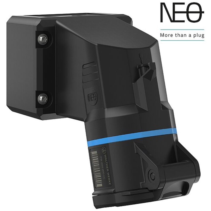 CEE Vægudtag NEO 16A 3P, 6H, blå, 230V, på underlag, fjederkl.