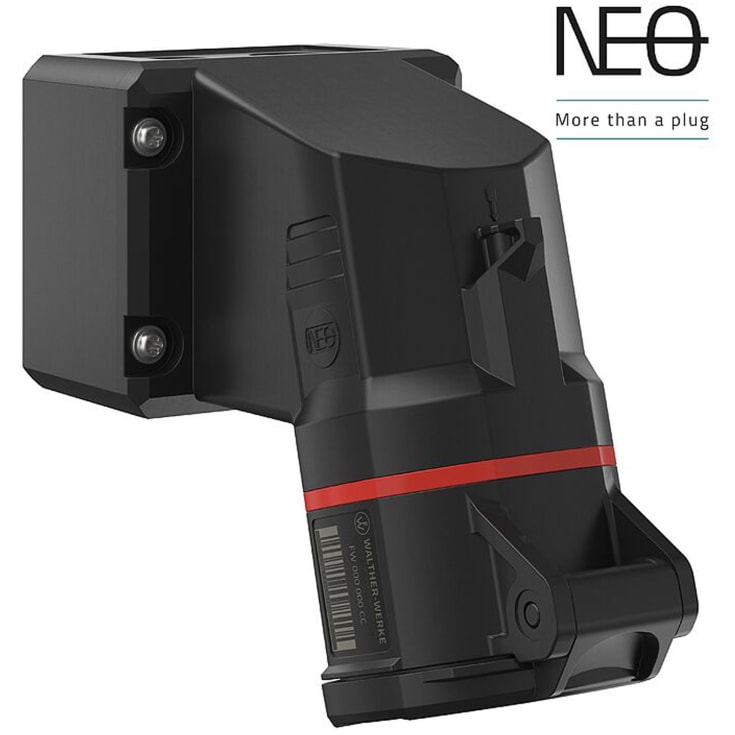 10 st CEE Vägguttag NEO 16A 5P, 6H, röd, 400V, på bas, med fjäder