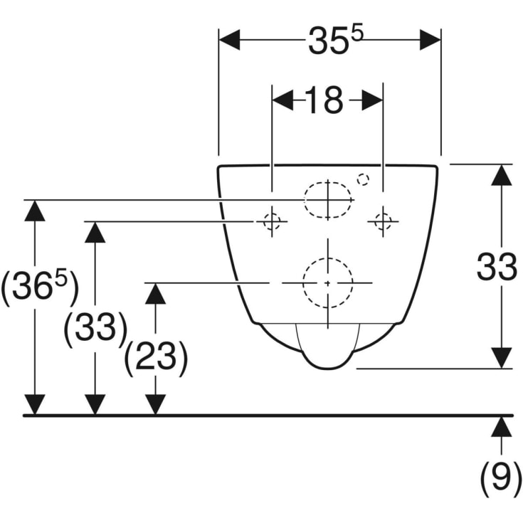 Geberit iCon vegghengt toalett, kompakt, uten spylekant, hvit
