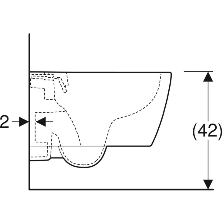 Geberit iCon væghængt toilet, uden skyllekant, rengøringsvenlig, hvid
