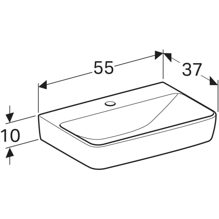 Geberit Renova Compact håndvask, 55x37 cm, hvid