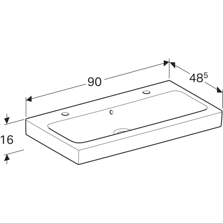 Geberit iCon servant, 90x48,5 cm, hvit