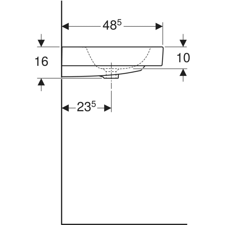 Geberit iCon tvättställ, 90x48,5 cm, vit