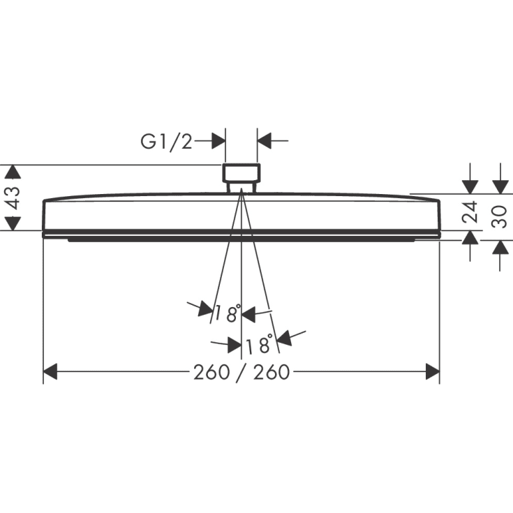 Hansgrohe Pulsify E dusjhode, 26x26 cm, vannbesparende, krom