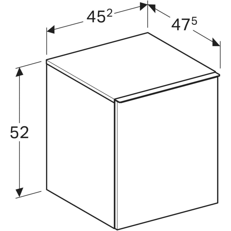 Geberit Acanto sideskab, 45,2x47,5 cm, hvid højglans