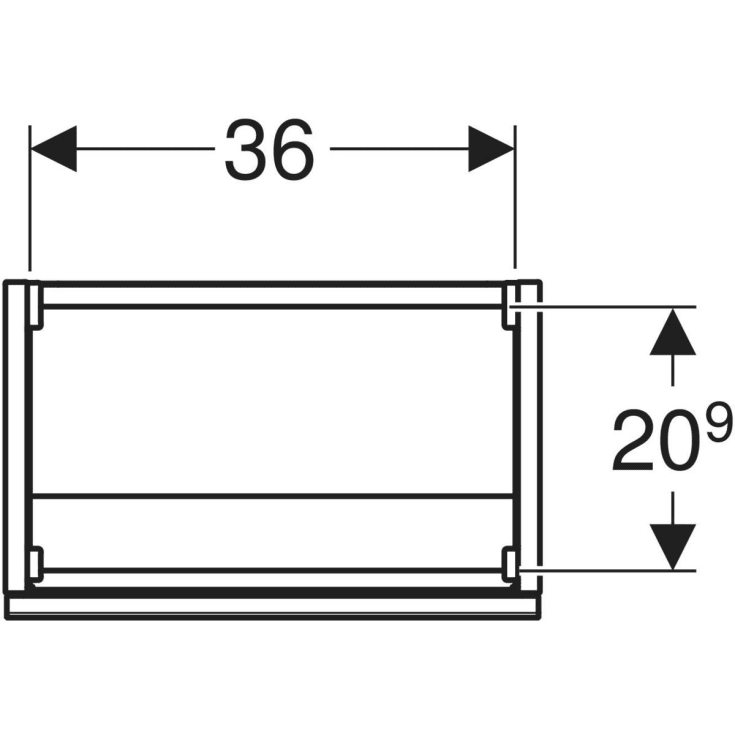 Geberit Acanto underskab, 39,2x24,6 cm, mat grå