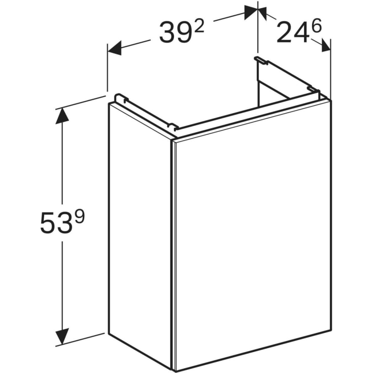Geberit Acanto underskab, 39,2x24,6 cm, mat grå