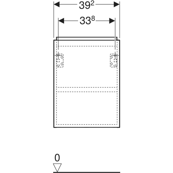 Geberit Acanto underskab, 39,2x24,6 cm, hvid glas