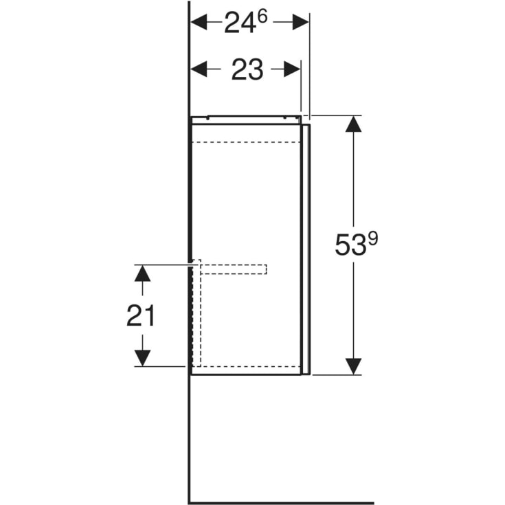 Geberit Acanto servantskap, 39,2x24,6 cm, valnøtt