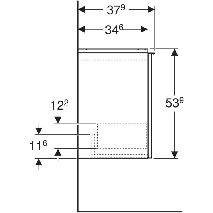 Geberit Acanto underskab, 44,6x37,9 cm, hvid højglans