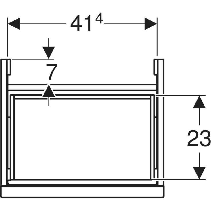 Geberit Acanto servantskap, 44,6x37,9 cm, eik