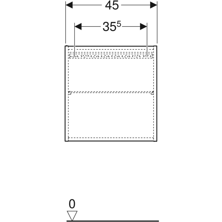 Geberit Acanto overskab, 45x15 cm, hvid glas