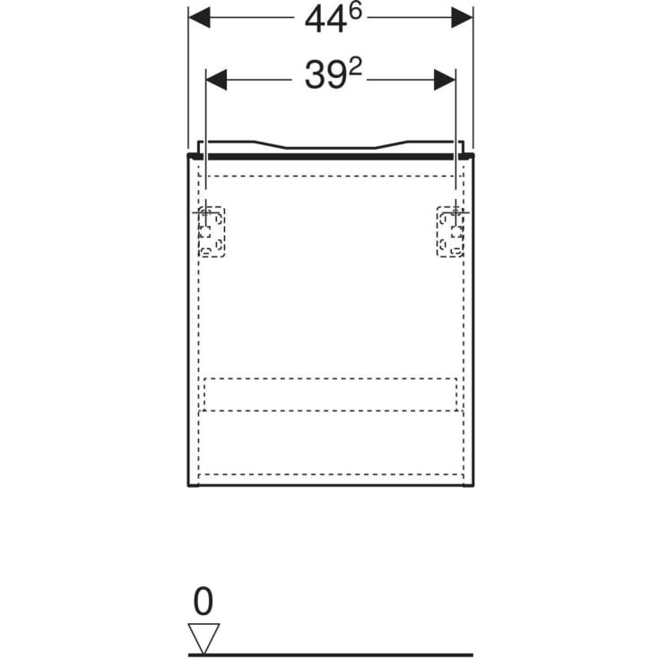 Geberit Acanto underskab, 44,6x37,9 cm, grå glas