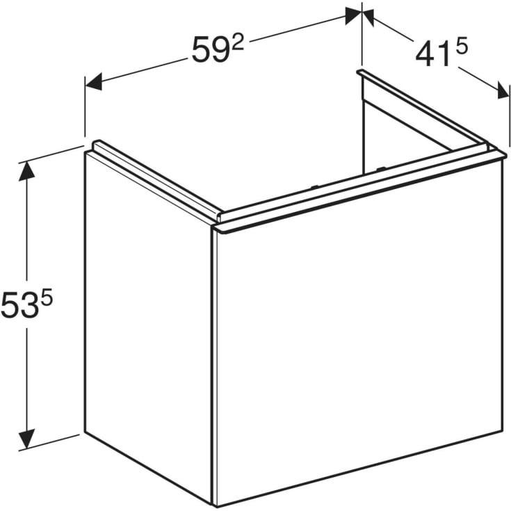 Geberit Acanto tvättställsunderskåp, 59,2x41,5 cm, vit högglans