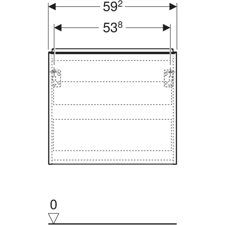 Geberit Acanto underskab, 59,2x41,5 cm, nøddetræ