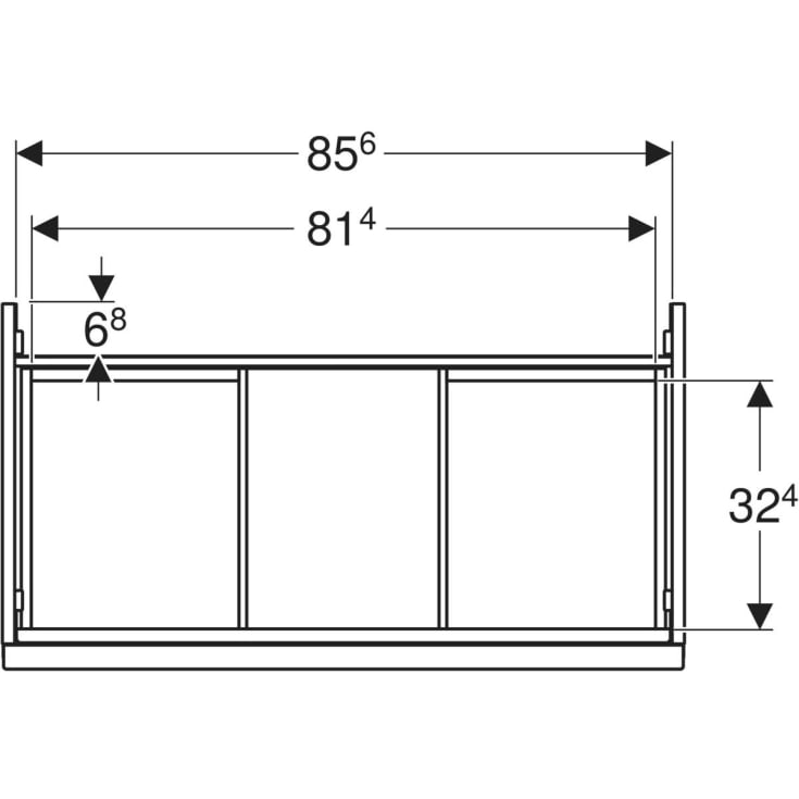 Geberit Acanto tvättställsunderskåp, 88,8x47,5 cm, valnöt