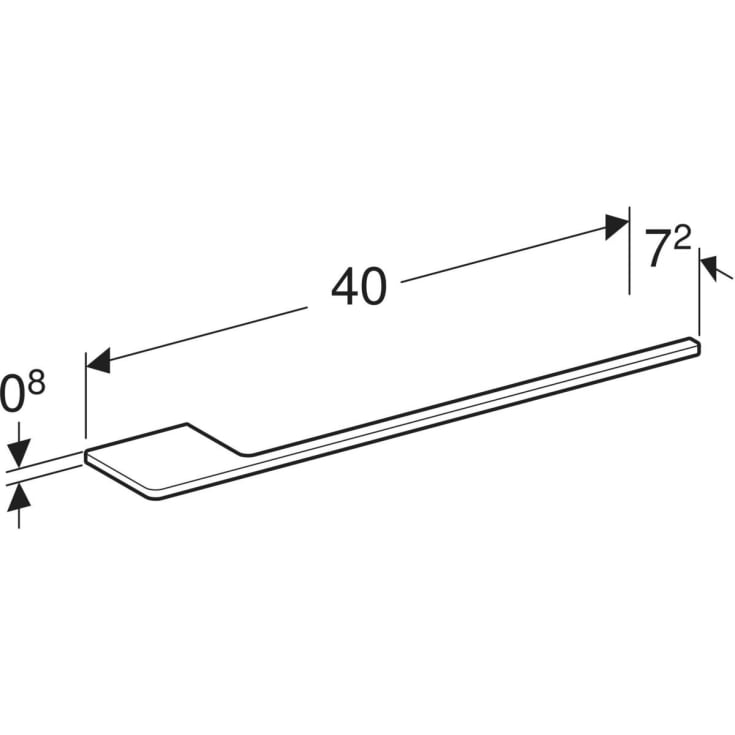 Geberit Acanto håndklædestang til underskab, 40 cm, mat hvid
