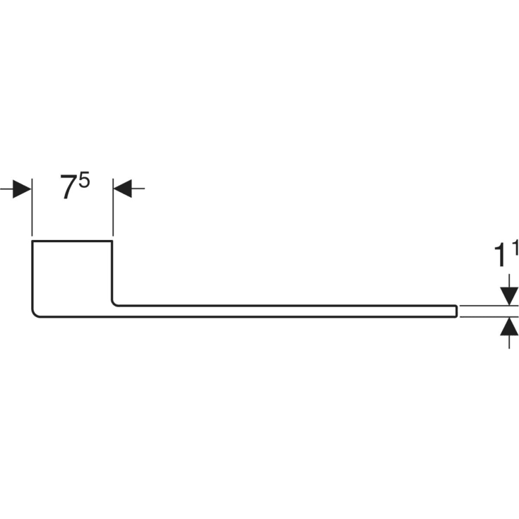 Geberit Acanto håndklestang for underskap, 40 cm, matt hvit