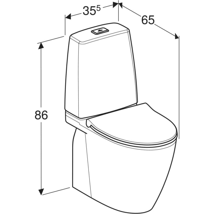 Ifö Spira Art 2.0 toilet, uden skyllekant, rengøringsvenlig, hvid
