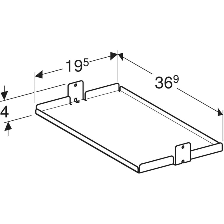 Geberit Acanto hylde, 19,8x36,9 cm