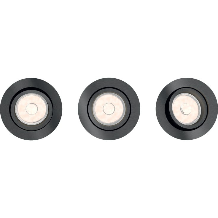 Philips myLiving Donegal downlight, grå, 3-pak