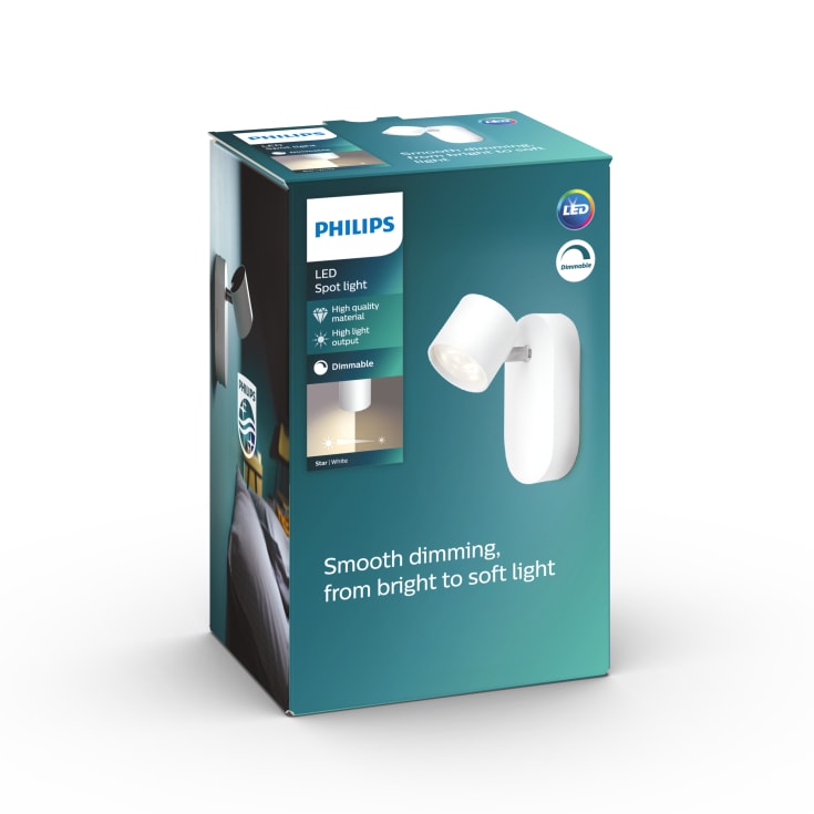 Philips myLiving Star vægspot, hvid