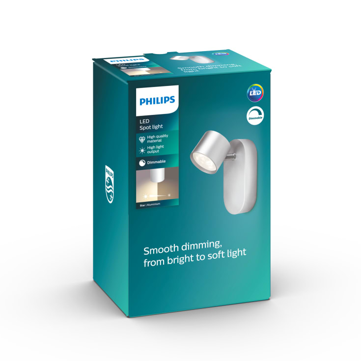 Philips myLiving Star takspotlight, aluminium