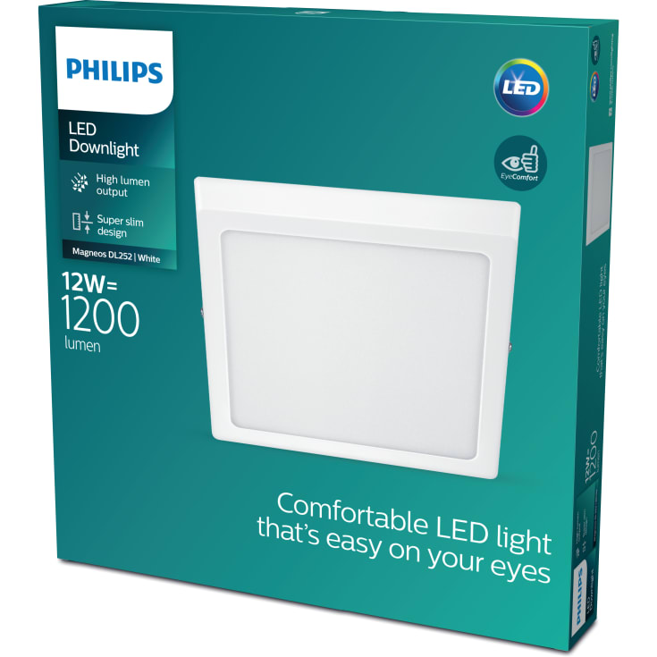 Philips myLiving Magneos taklampe, 2700K, 21x21 cm, hvit
