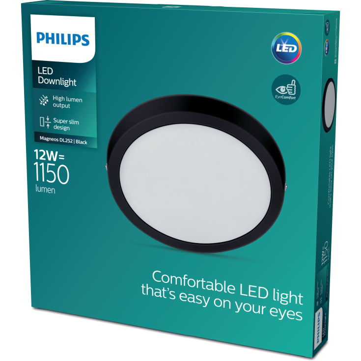 Philips myLiving Magneos plafond, 2700K, Ø21 cm, sort