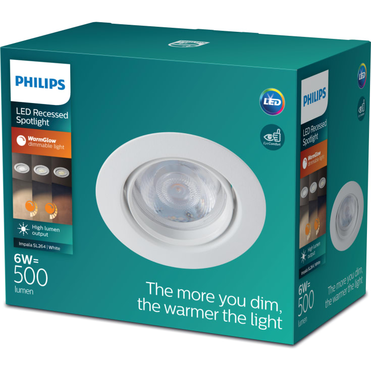 Philips myLiving Impala downlight, vit, 1-pack