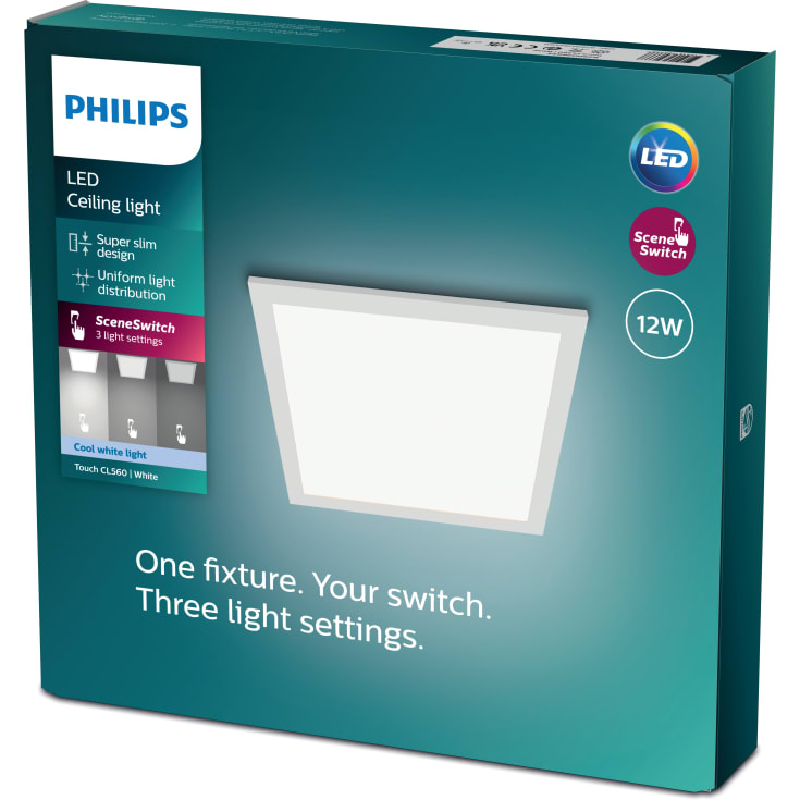 Philips myLiving Touch LED panel, hvit, 4000K, 30 x 30 cm