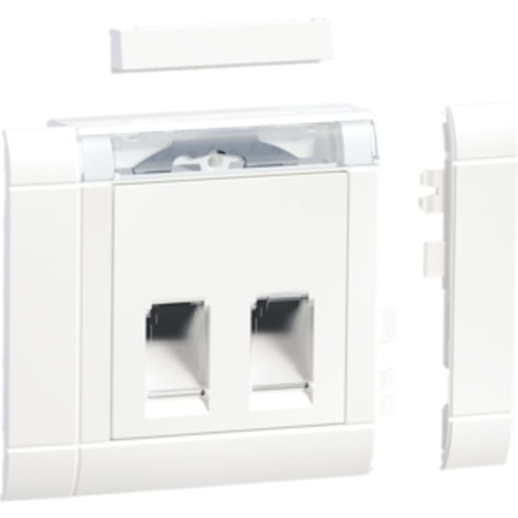 Komplet dobbelt dataudtag AMP 19,3 x14,8, PH, RAL9016