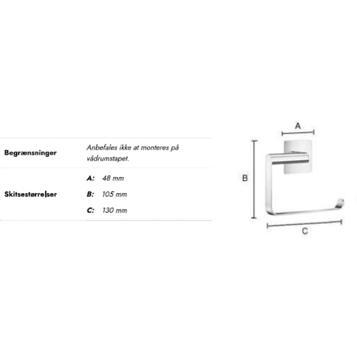 Beslagsboden Cube toalettpapirholder, krom